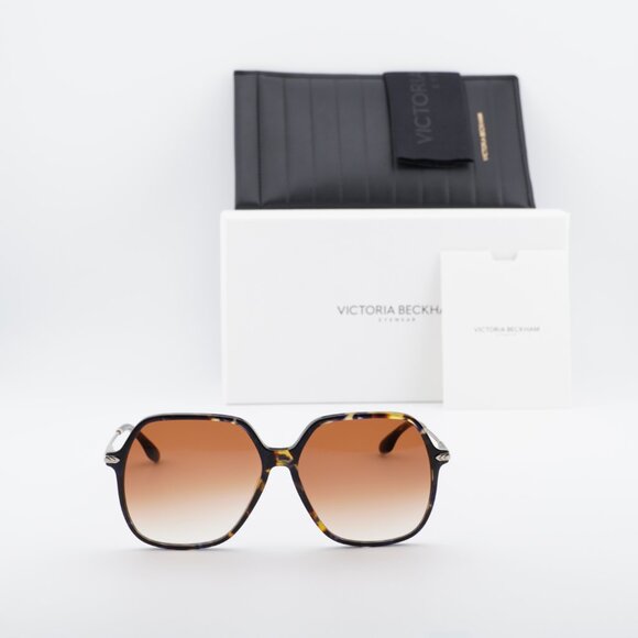 Victoria Beckham VB631S 418 Square Sunglasses – Havana Blue/Brown main image 5